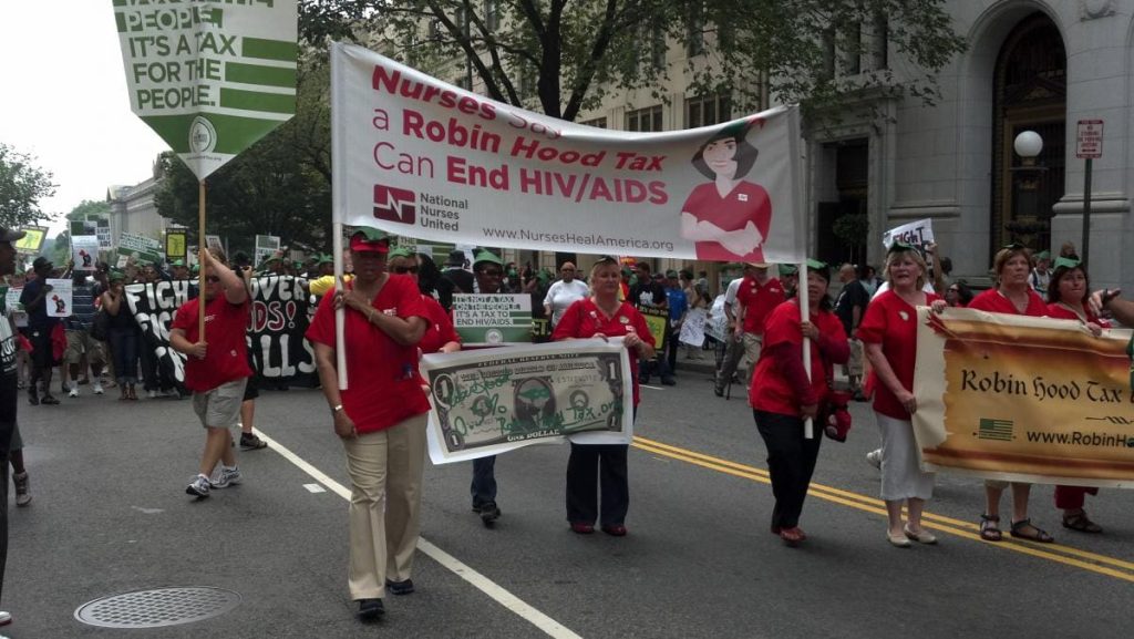 March For Robin Hood Tax And To End AIDS
