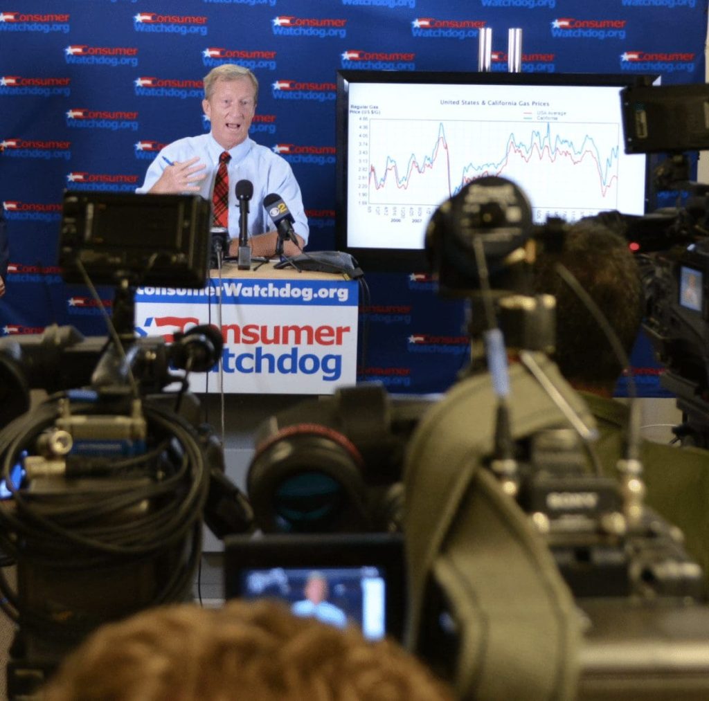 NextGen Climate Founder Tom Steyer Joins Consumer Watchdog In Call for Oil Company Accountability and Lays Out Initiative Framework