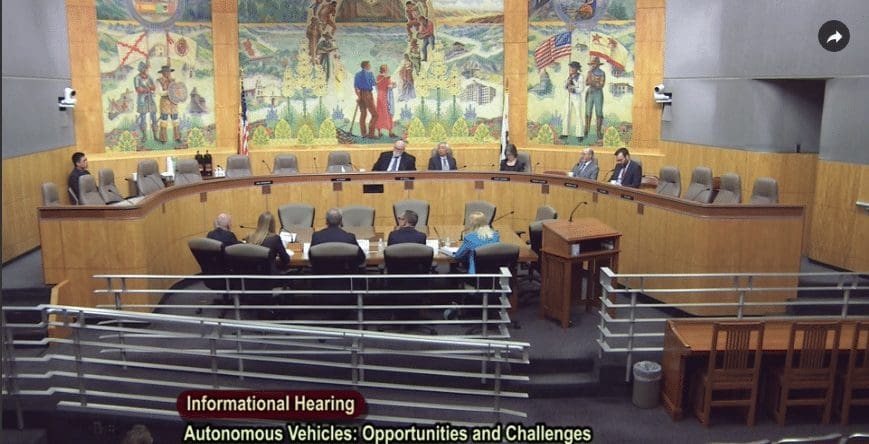 Image of Senate Hearing on Robot Cars, February 2018