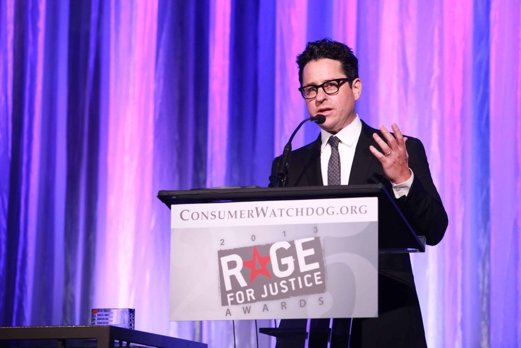 J.J. Abrams speaks as Consumer Watchdog presents the 2013 Rage for Courage awards at the Beverly Wilshire Hotel on Saturday June 15, 2013 in Beverly Hills, CA (Michael Underwood/ABImages)