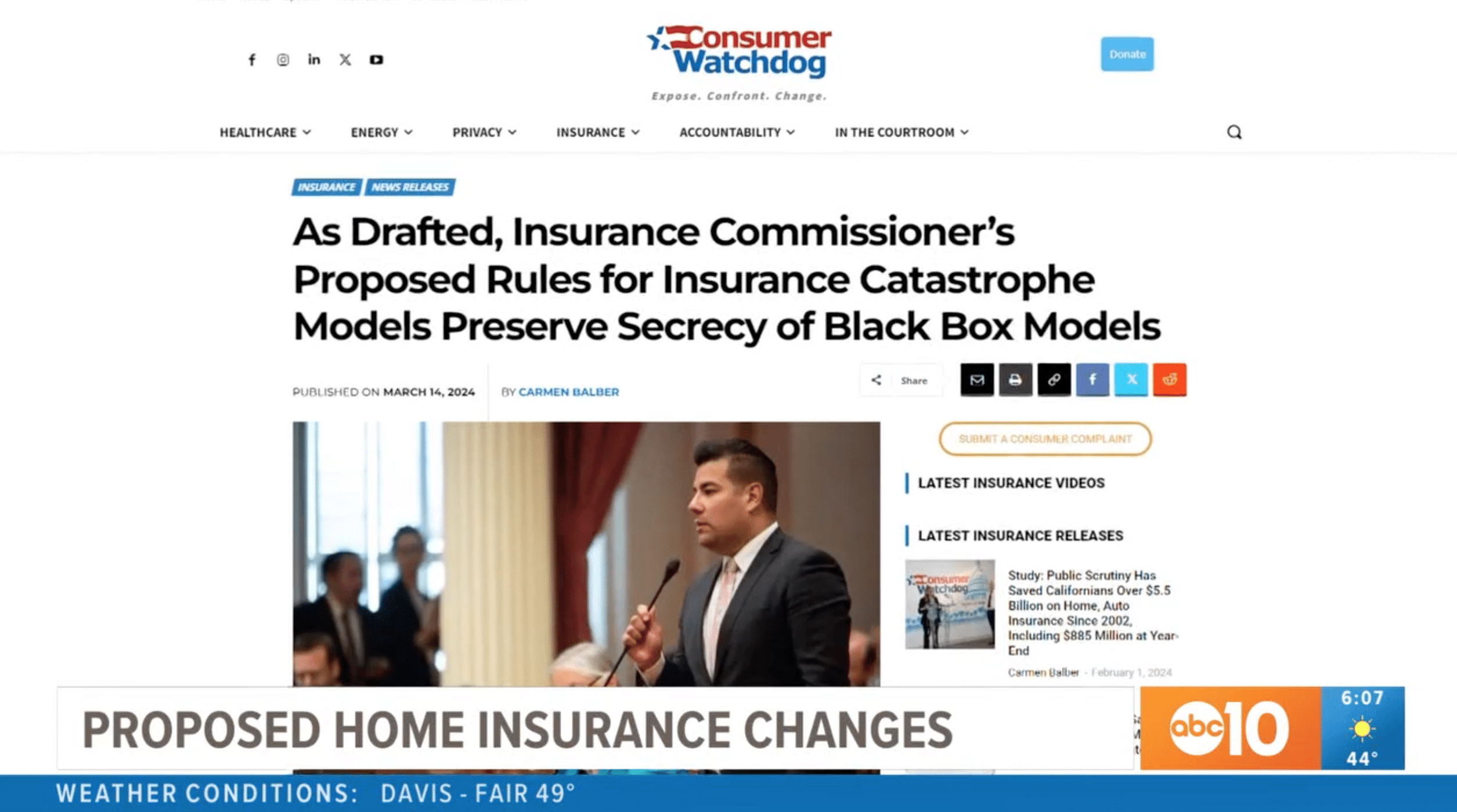 KXTV-SAC (ABC) – Sacramento, CA: Proposed Insurance Changes