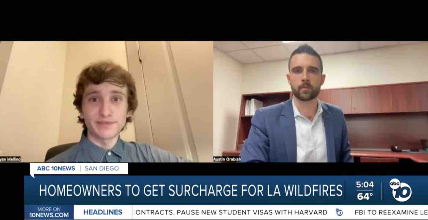 KGTV-SD (ABC)Â –Â San Diego, CA: Homeowners To Get Surcharge For LA Wildfires