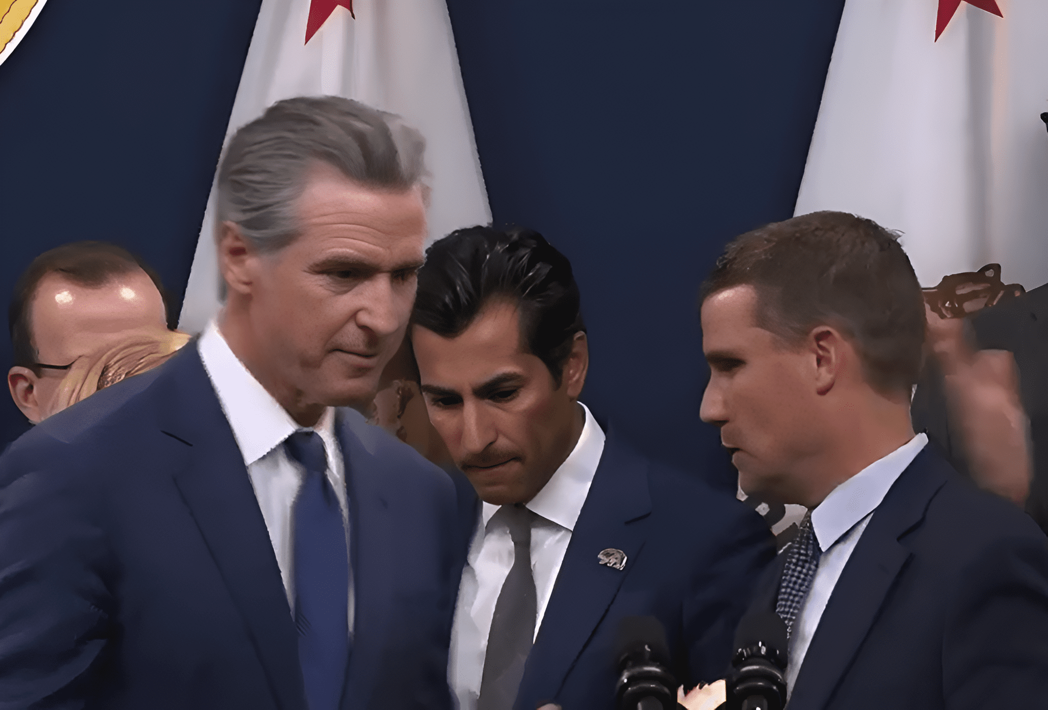 Governor Newsom, Senator Pro Tem McGuire and Assembly Speaker Robert Rivas