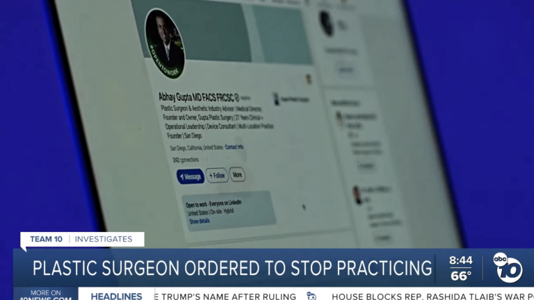 ABC10: Plastic Surgeon Ordered To Stop Practicing